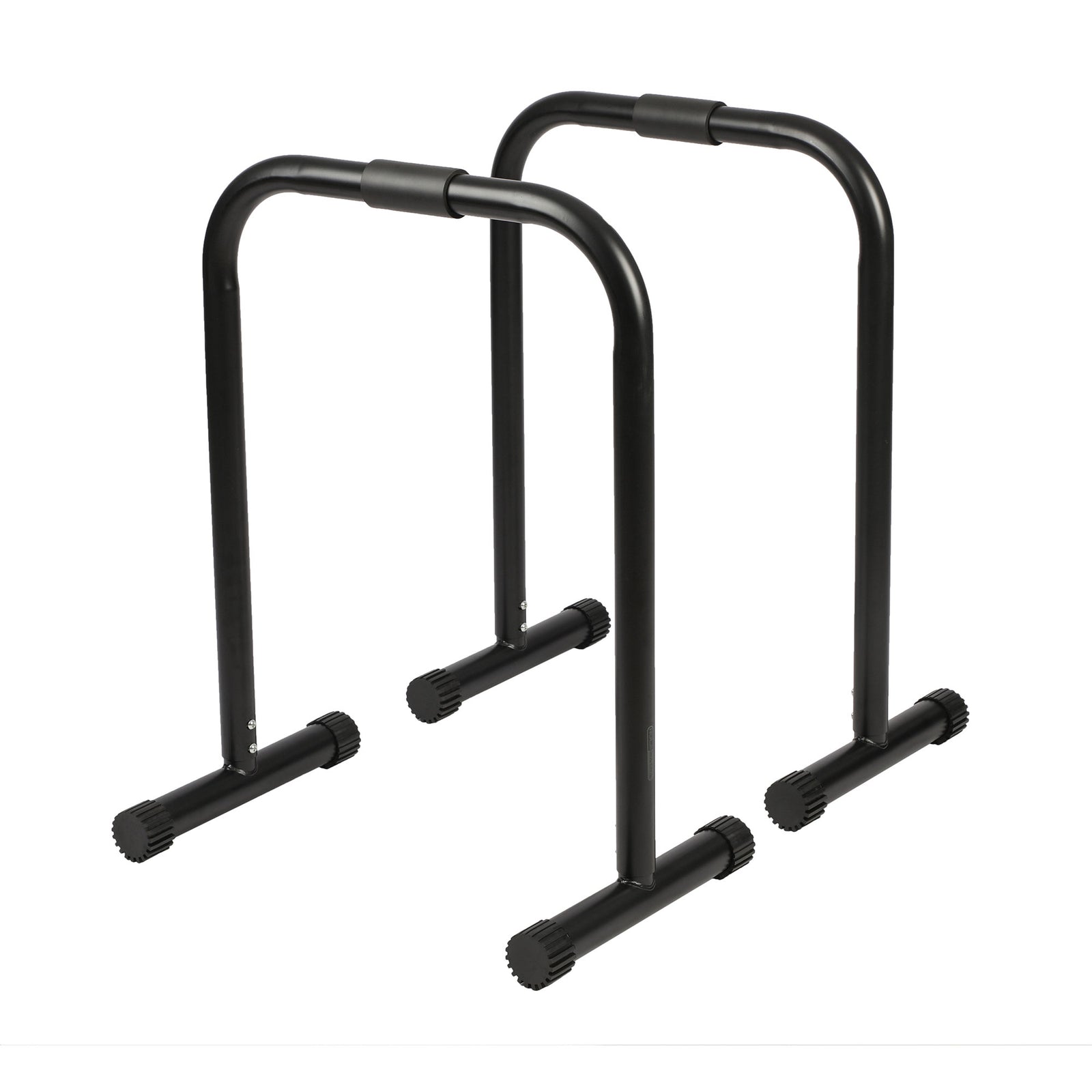 HolaHatha Dip Station Bar with Adjustable Foot and Non Slip Foot Covers, Black - VMInnovations