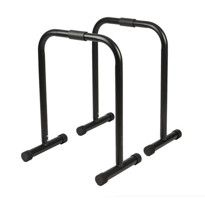 HolaHatha Dip Station Bar w/Adjustable Foot & Non Slip Covers, Black (Open Box) - VMInnovations