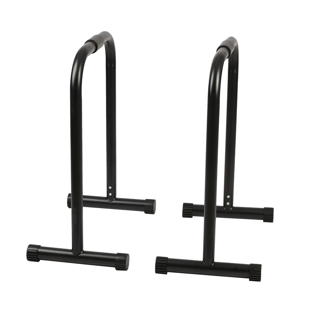 HolaHatha Dip Station Bar with Adjustable Foot and Non Slip Foot Covers (Used)