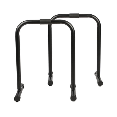 HolaHatha Dip Station Bar w/Adjustable Foot & Non Slip Covers, Black (Open Box) - VMInnovations