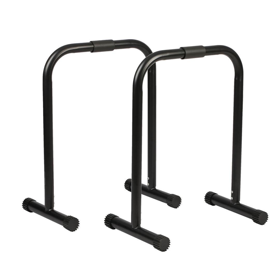HolaHatha Dip Station Bar with Adjustable Foot and Non Slip Foot Covers (Used)