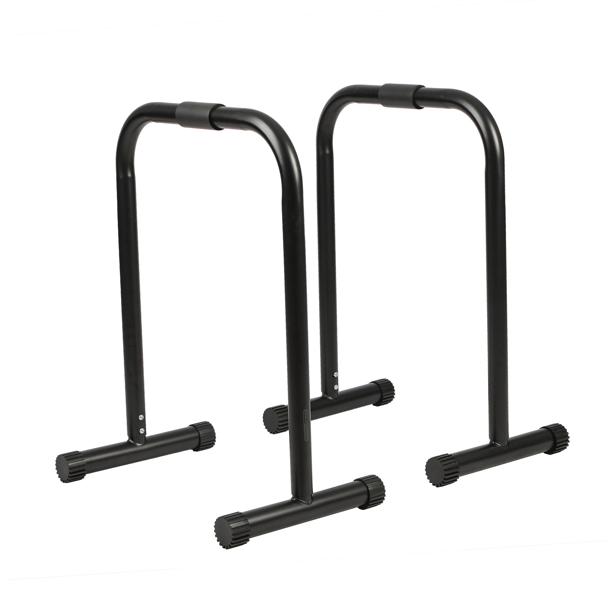 HolaHatha Dip Station Bar w/Adjustable Foot & Non Slip Covers, Black (Open Box) - VMInnovations