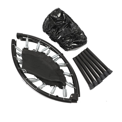 HolaHatha Foldable Mini Trampoline, 36" Round Portable Fitness Rebounder, Black