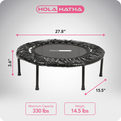 HolaHatha 36" Foldable Mini Trampoline Fitness Rebounder w/Handle (Used)