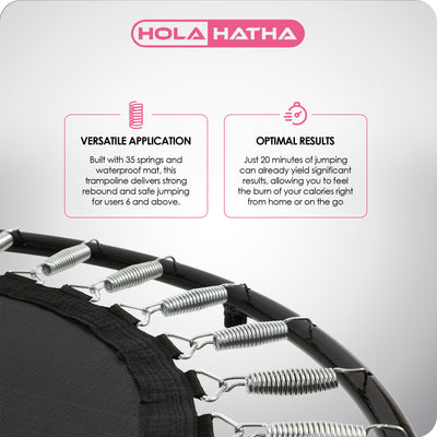 HolaHatha 36" Foldable Mini Trampoline Fitness Rebounder w/Handle (Used) - VMInnovations