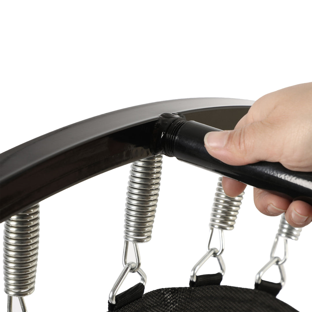 HolaHatha 48 Inch Foldable Mini Trampoline Rebounder w/Adjustable Handle (Used) - VMInnovations