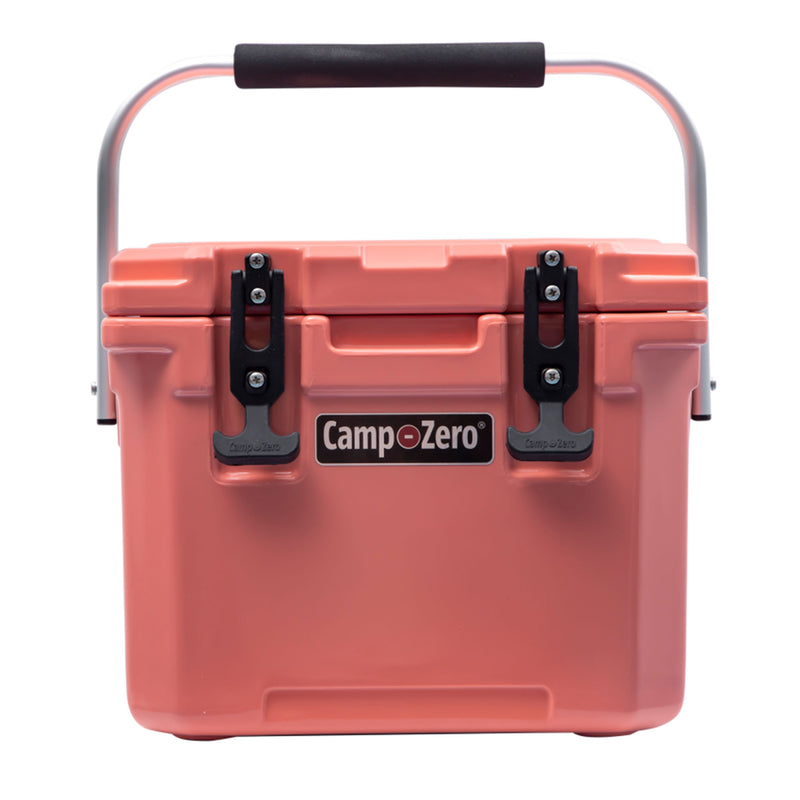 CAMP-ZERO 10 Liter 10.6Qt Cooler w/2 Molded In Cup Holders, Coral (Open Box)