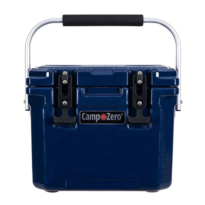 CAMP-ZERO 10 Lt 10.6 Quart Lidded Cooler with 2 Molded In Cup Holders,Navy(Used)