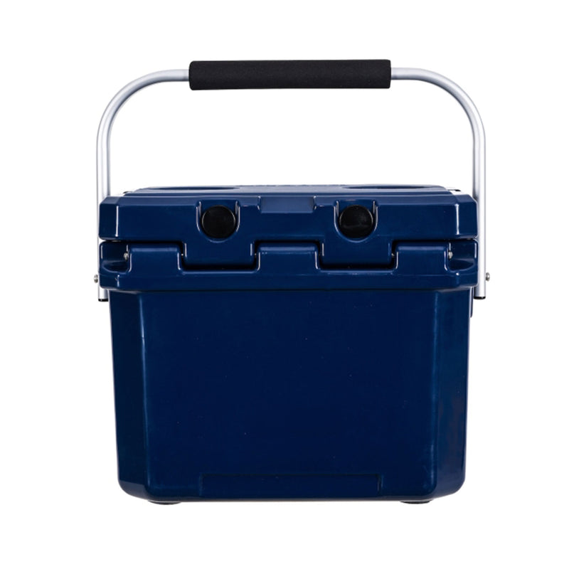CAMP-ZERO 10 Liter 10.6 Quart Lidded Cooler with 2 Molded In Cup Holders, Navy