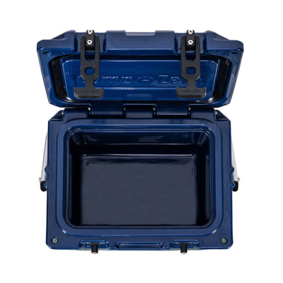 CAMP-ZERO 10 Liter 10.6 Quart Lidded Cooler with 2 Molded In Cup Holders, Navy - VMInnovations