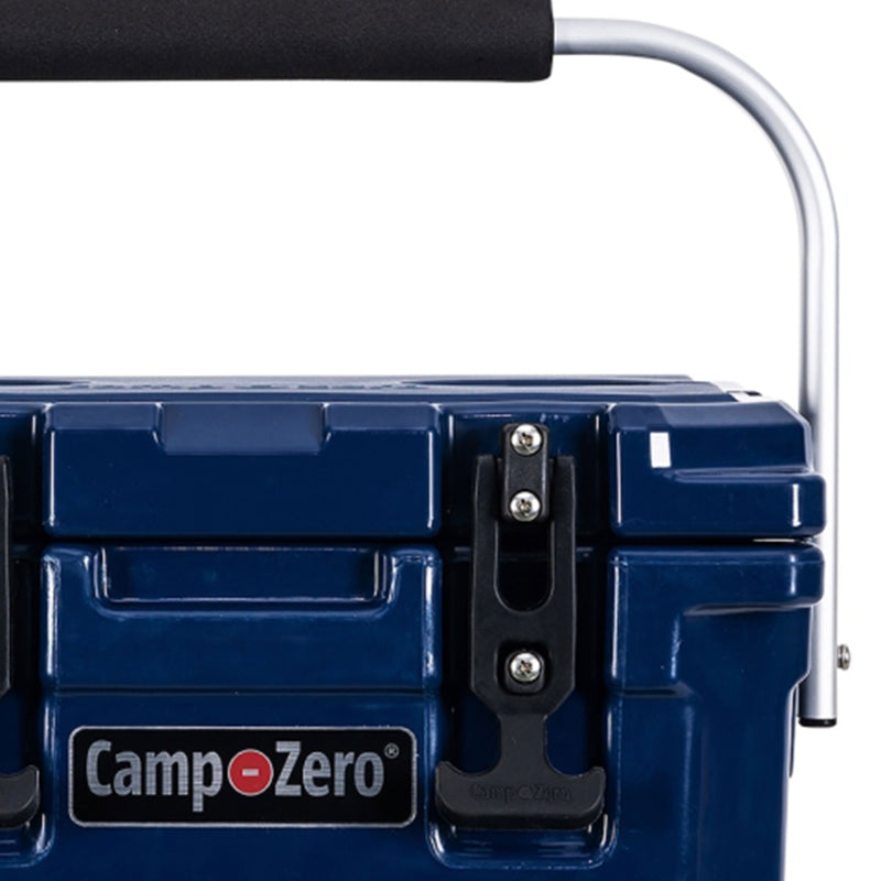 CAMP-ZERO 10 Liter 10.6 Quart Lidded Cooler with 2 Molded In Cup Holders, Navy