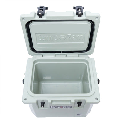 CAMP-ZERO 10 Liter 10.6 Quart Lidded Cooler w/2 Cup Holders, Sage (Open Box)