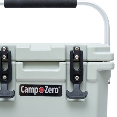 CAMP-ZERO 10 Liter 10.6 Quart Lidded Cooler w/2 Cup Holders, Sage (Open Box)