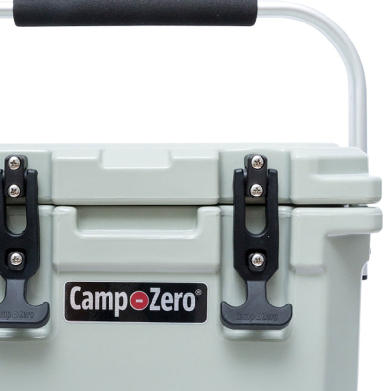 CAMP-ZERO 10 Liter 10.6 Quart Lidded Cooler with 2 Molded In Cup Holders, Sage