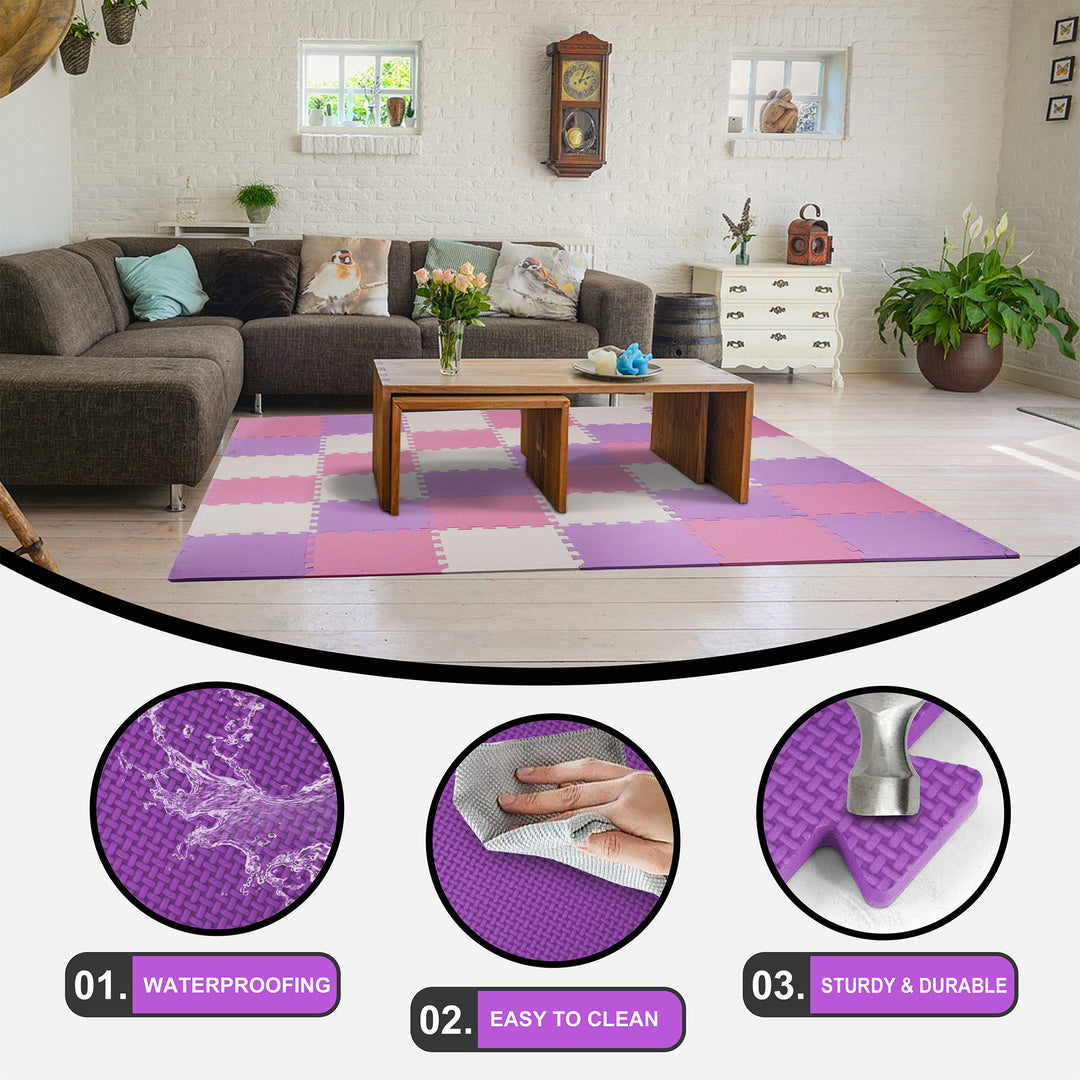 BalanceFrom 36 Tile Thick Interlocking Puzzle Foam Exercise Play Mat (Open Box)