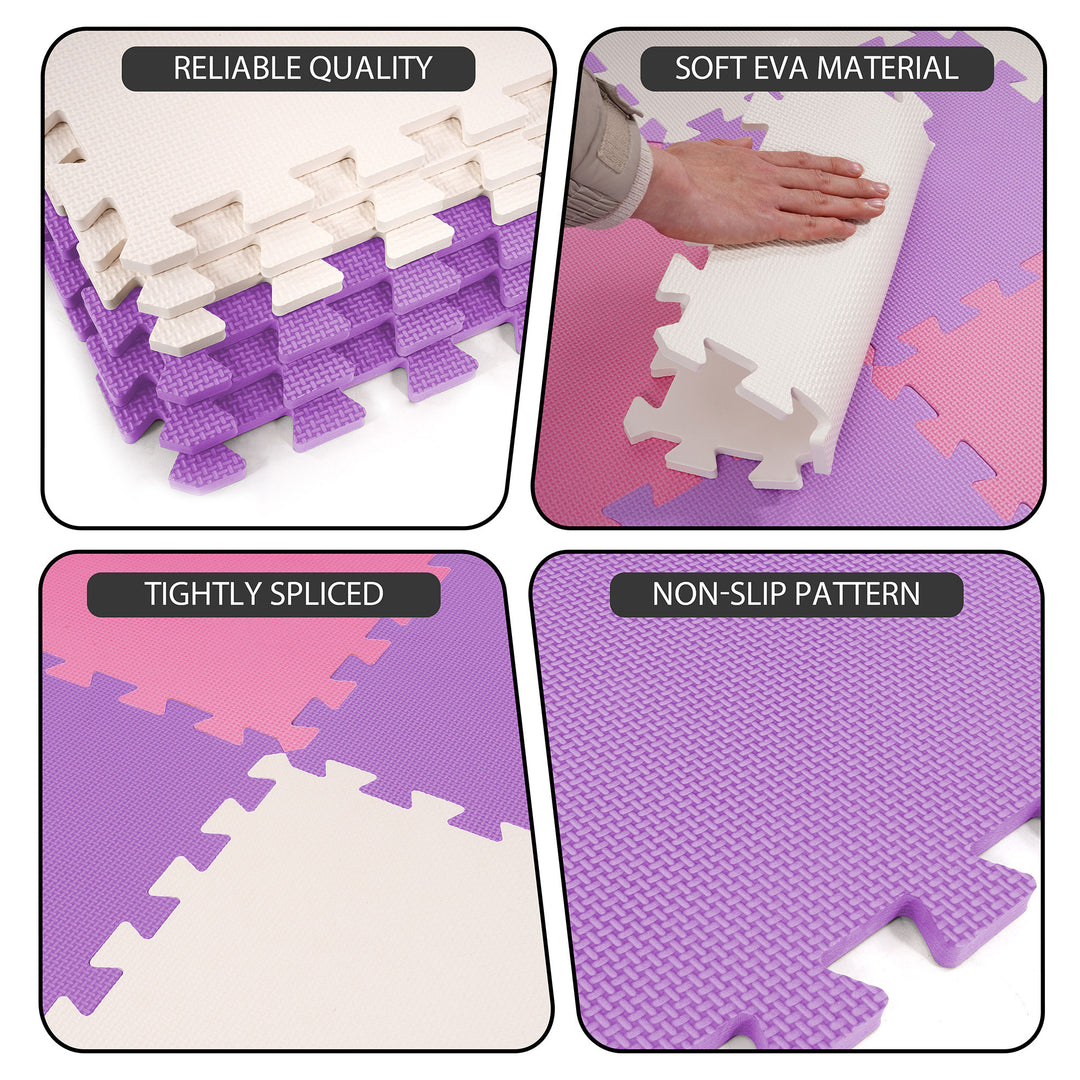 BalanceFrom 36 Tile Thick Interlocking Puzzle Foam Exercise Play Mat (Open Box)