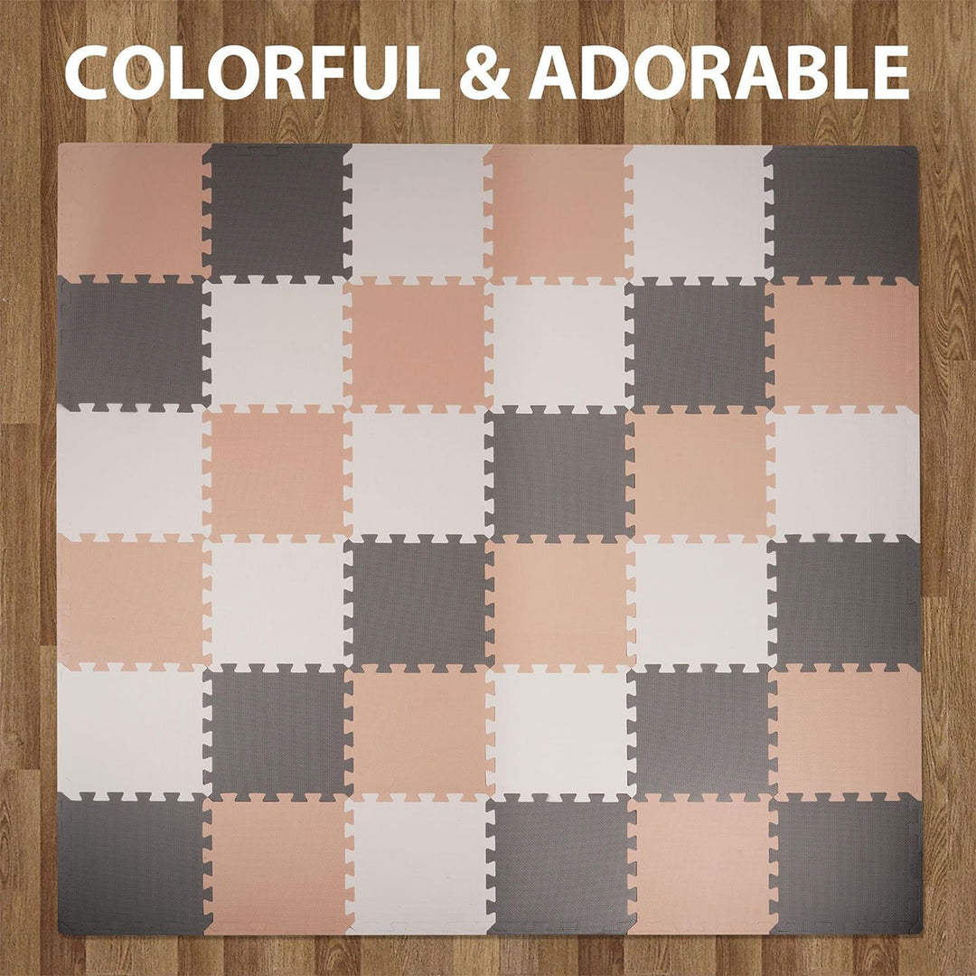 BalanceFrom 16 Tile Thick Interlocking Puzzle Foam Exercise Mat (Open Box) - VMInnovations