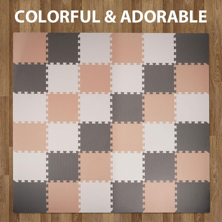 BalanceFrom 16 Tile Thick Interlocking Puzzle Foam Exercise Mat (Open Box) - VMInnovations