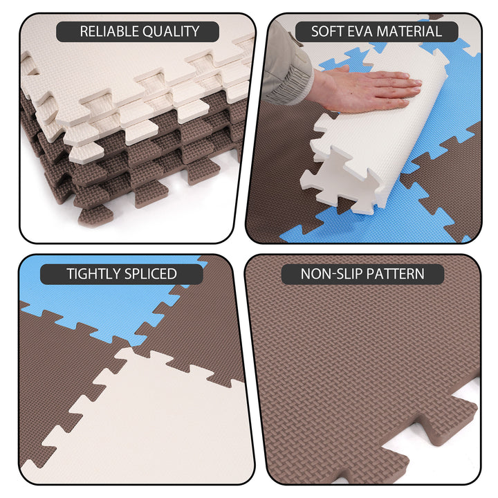 BalanceFrom 36 Tile Thick Interlocking Puzzle Foam Exercise Play Mat (Open Box) - VMInnovations