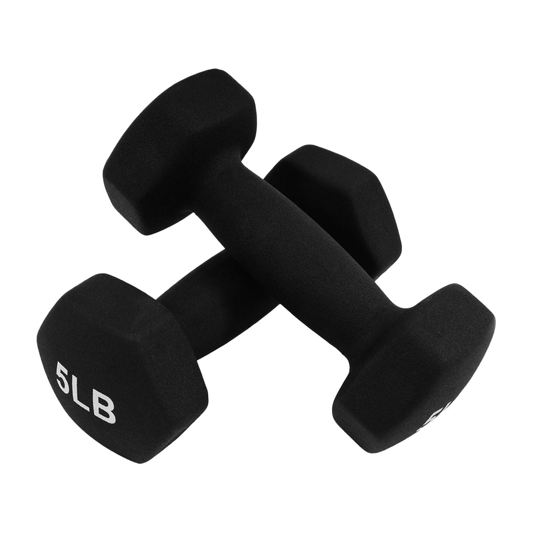 BalanceFrom Fitness 50lbs Neoprene Coated Dumbbell Set with Stand, Black (Used)