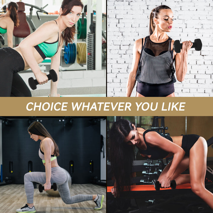 BalanceFrom Fitness 20 Pound Neoprene Coated Dumbbell Set with Stand, Black - VMInnovations