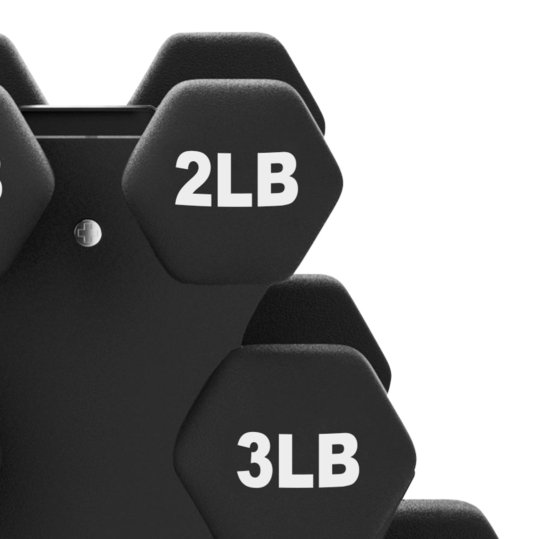 BalanceFrom 20lbs Neoprene Coated Dumbbell Set with Stand, Black (Open Box) - VMInnovations