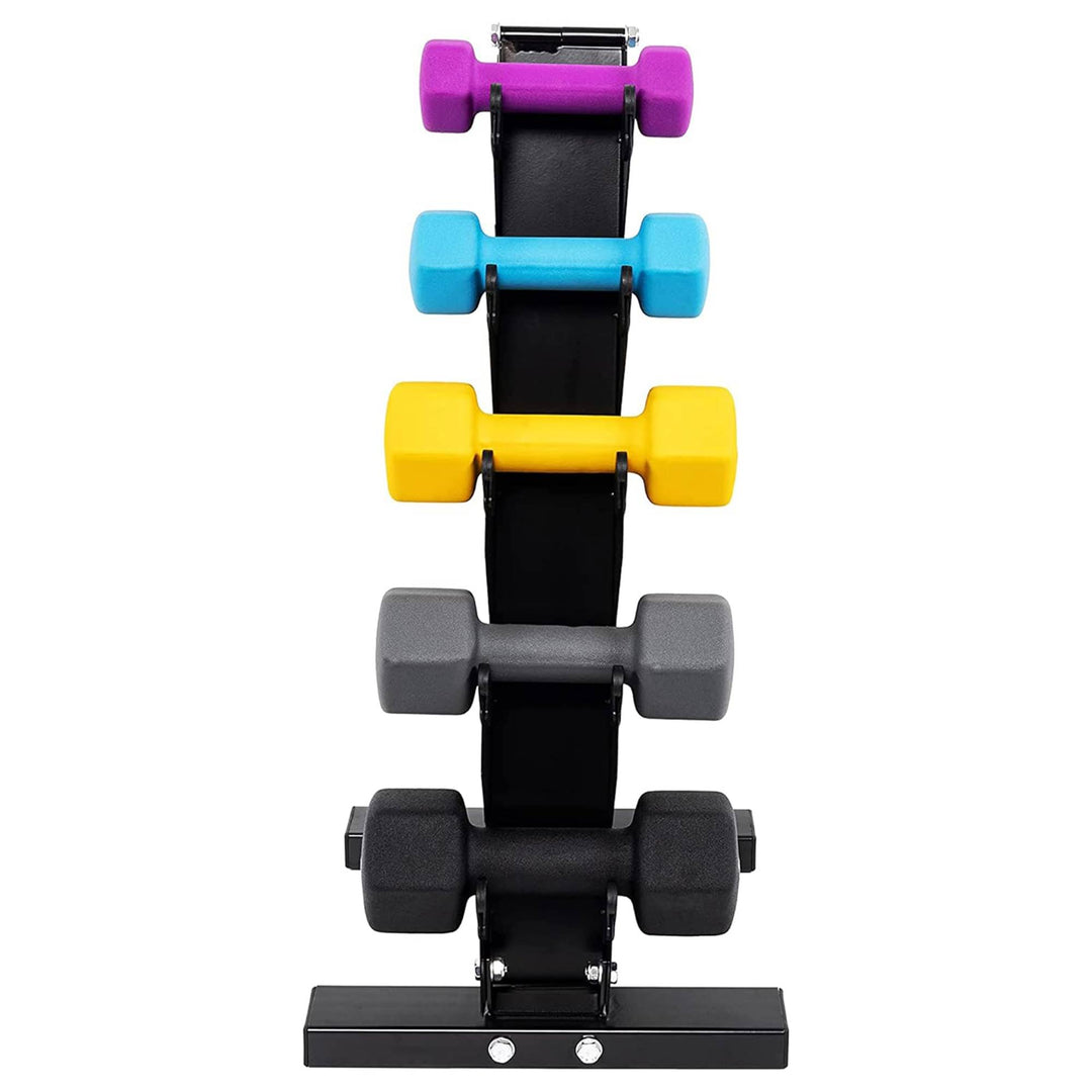 BalanceFrom Fitness 76lb Neoprene Coated Dumbbell Set w/Stand (Open Box)