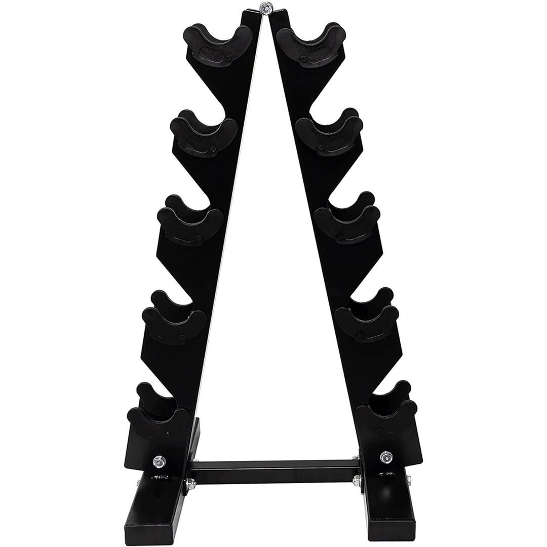 BalanceFrom Fitness 76lb Neoprene Coated Dumbbell Set w/Stand (Open Box)