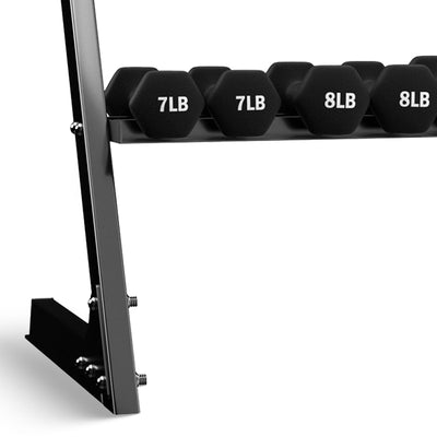 BalanceFrom Fitness 110lb Neoprene Coated Dumbbell Set w/Stand, Black (Open Box) - VMInnovations