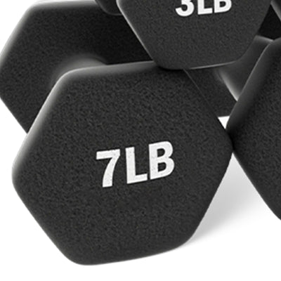 BalanceFrom Fitness 110lb Neoprene Coated Dumbbell Set w/Stand, Black (Open Box) - VMInnovations