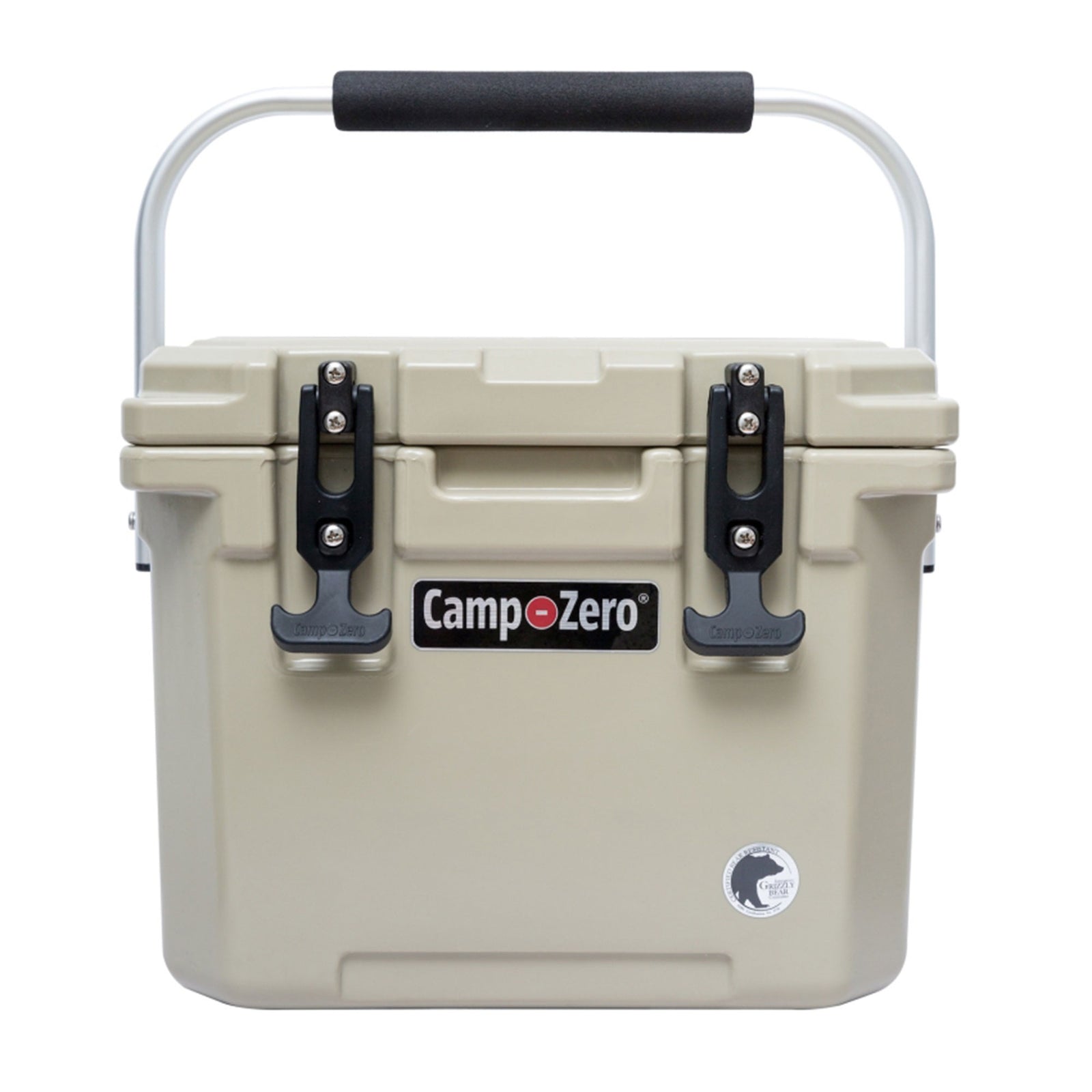 CAMP-ZERO 10 Liter 10.6 Quart Lidded Cooler with 2 Molded In Cup Holders, Beige - VMInnovations