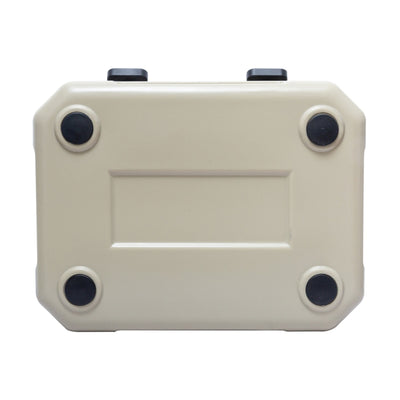 CAMP-ZERO 10 Liter 10.6 Quart Lidded Cooler with 2 Molded In Cup Holders, Beige - VMInnovations