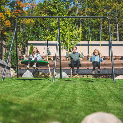 gobaplay Outdoor Adventure Swing Set with Single Frame & 6' Extension Attachment - VMInnovations