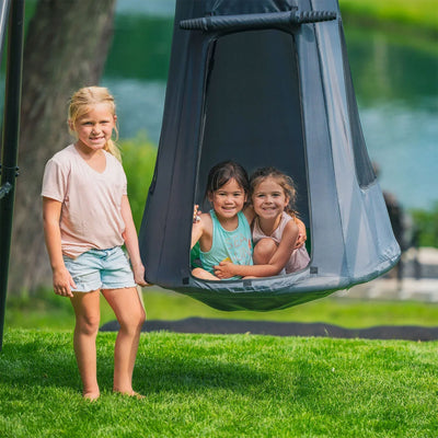 gobaplay Hanging Tent for Round Platform Swing Set w/Removeable Cover,Grey(Used) - VMInnovations