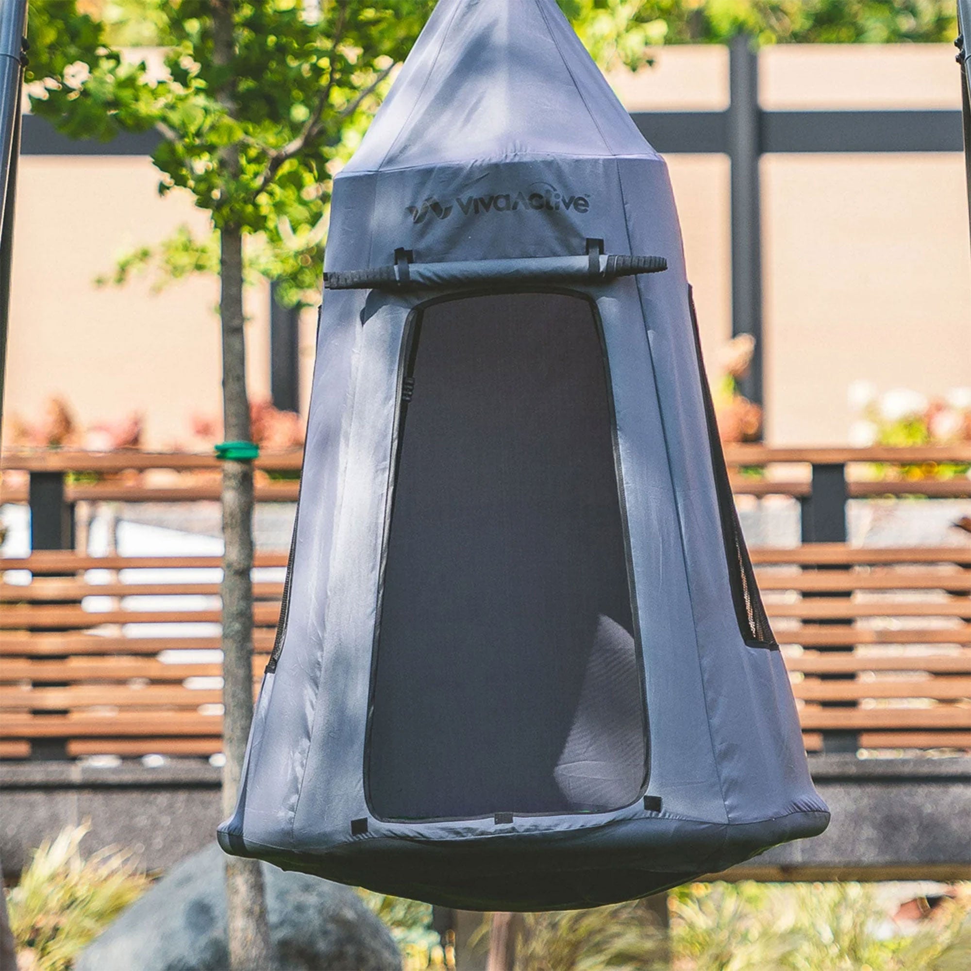 gobaplay Hanging Tent for Round Platform Swing Set w/Removeable Cover,Grey(Used) - VMInnovations