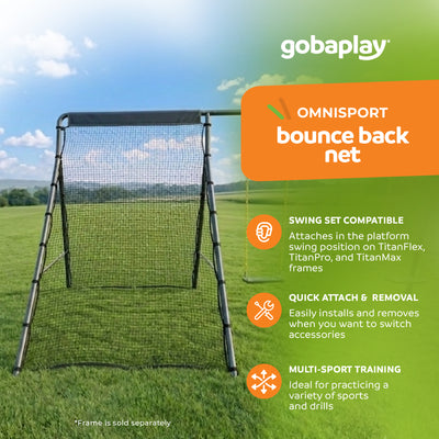 gobaplay Bounce Back Net , 126”x75” Rebounder Attachment, Swingset Not Included - VMInnovations