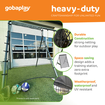 gobaplay Bounce Back Net , 126”x75” Rebounder Attachment, Swingset Not Included - VMInnovations