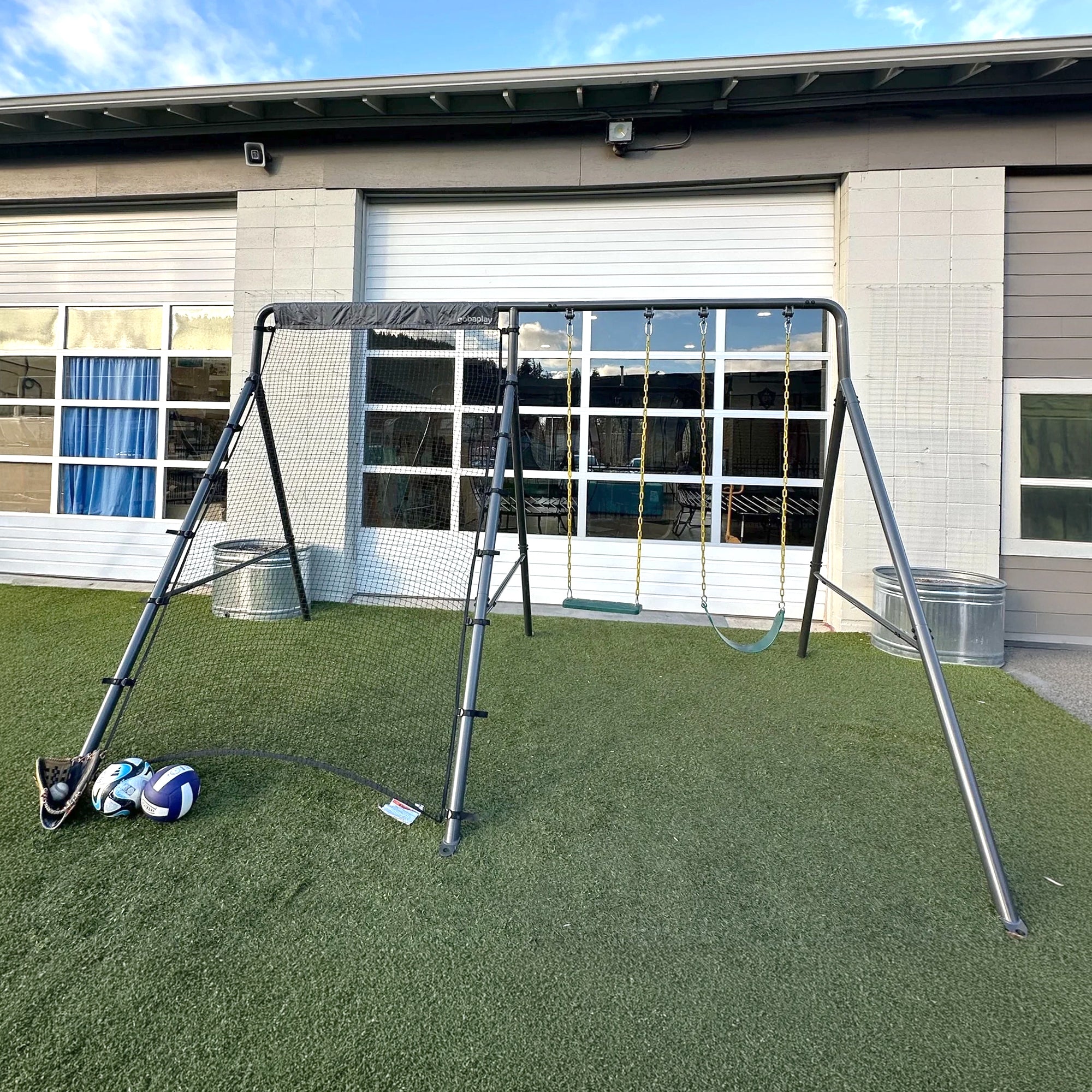 gobaplay Bounce Back Net , 126”x75” Rebounder Attachment, Swingset Not Included - VMInnovations