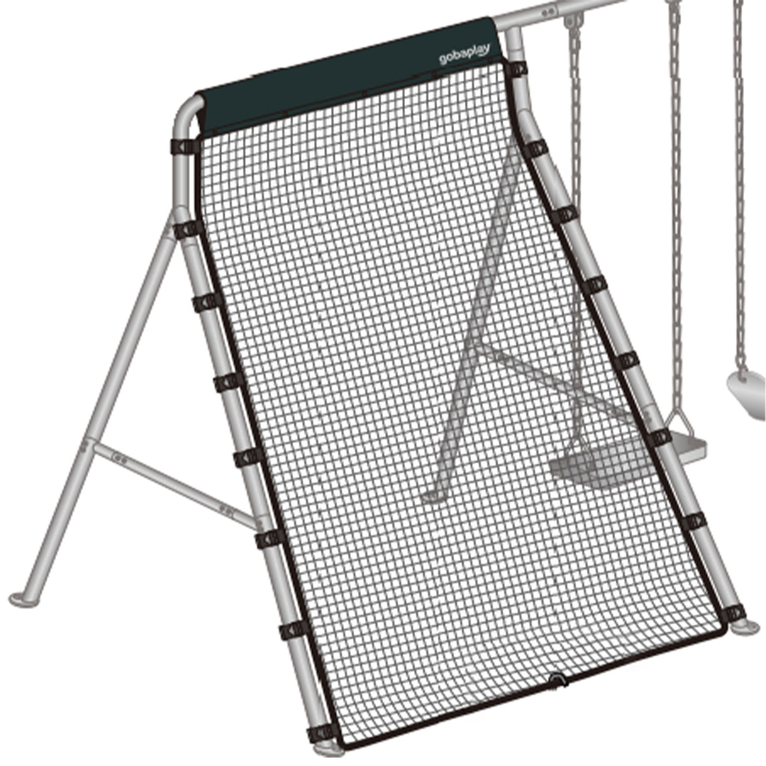 gobaplay Outdoor Multi Sport Bounce Back Net for Swing Set, Black (Open Box)