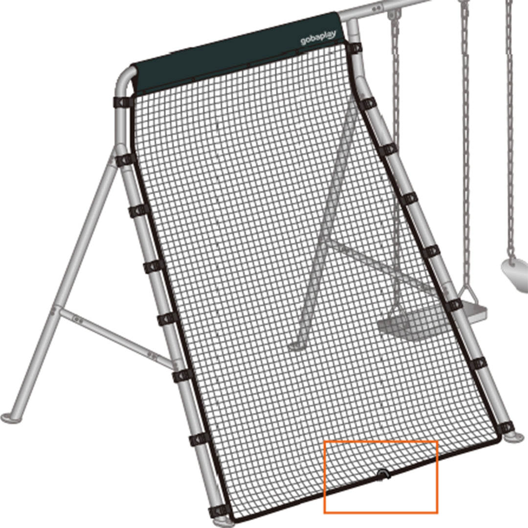 gobaplay Outdoor Multi Sport Bounce Back Net for Swing Set, Black (Open Box)