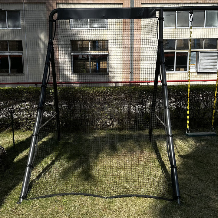 gobaplay Outdoor Multi Sport Bounce Back Net for Swing Set, Black (Open Box)