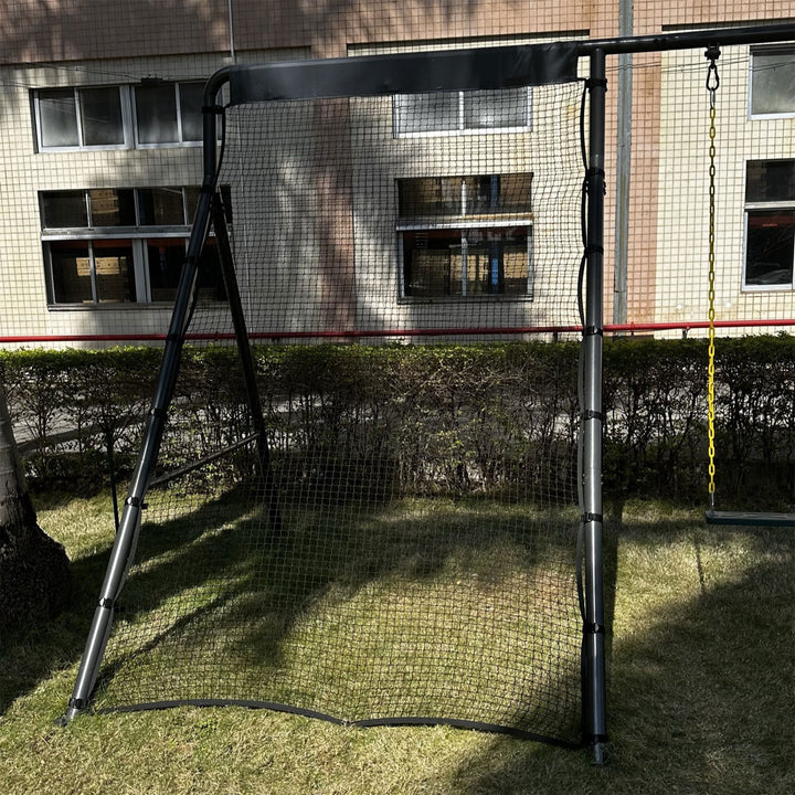 gobaplay Outdoor Multi Sport Bounce Back Net for Swing Set, Black (Open Box)