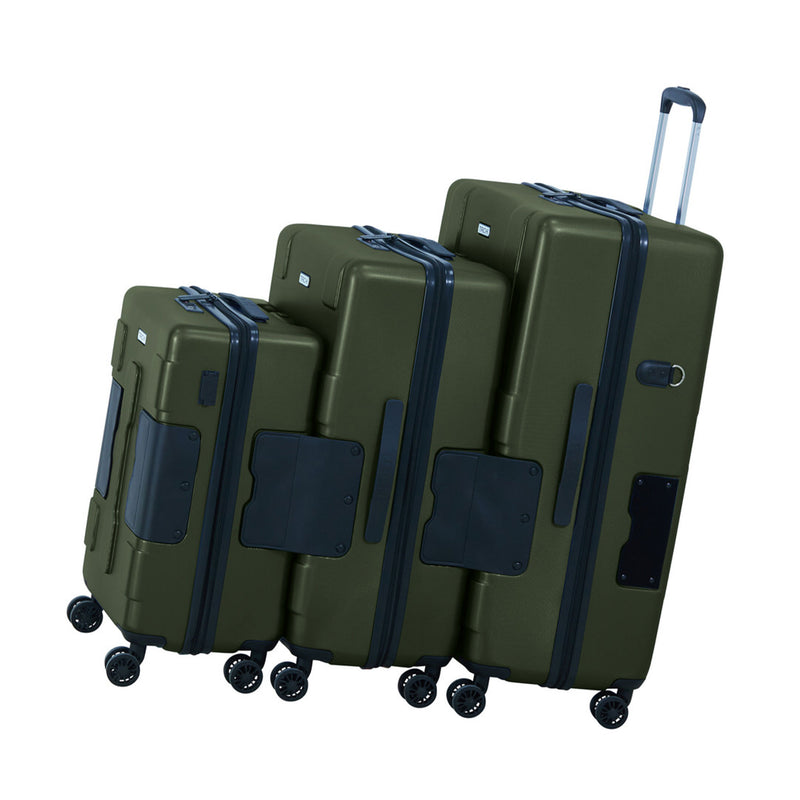 TACH V3 3pc Set Connectable Hard Shell Spinner Luggage Set, Green (Open Box)