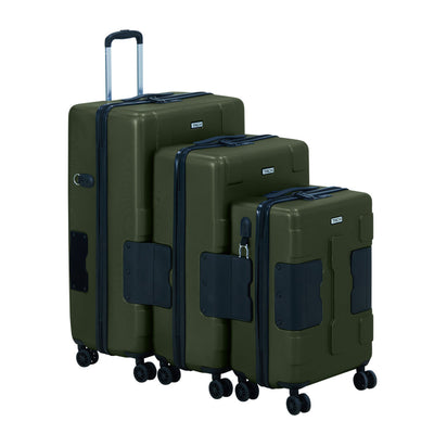 TACH V3.1 3pc Set Connectable Hard Shell Spinner Luggage Set, Green (Used)