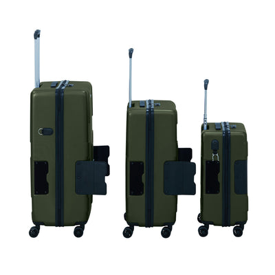 TACH V3.1 3 Piece Set Connectable Hard Shell Spinner Suitcase Luggage Set, Green - VMInnovations