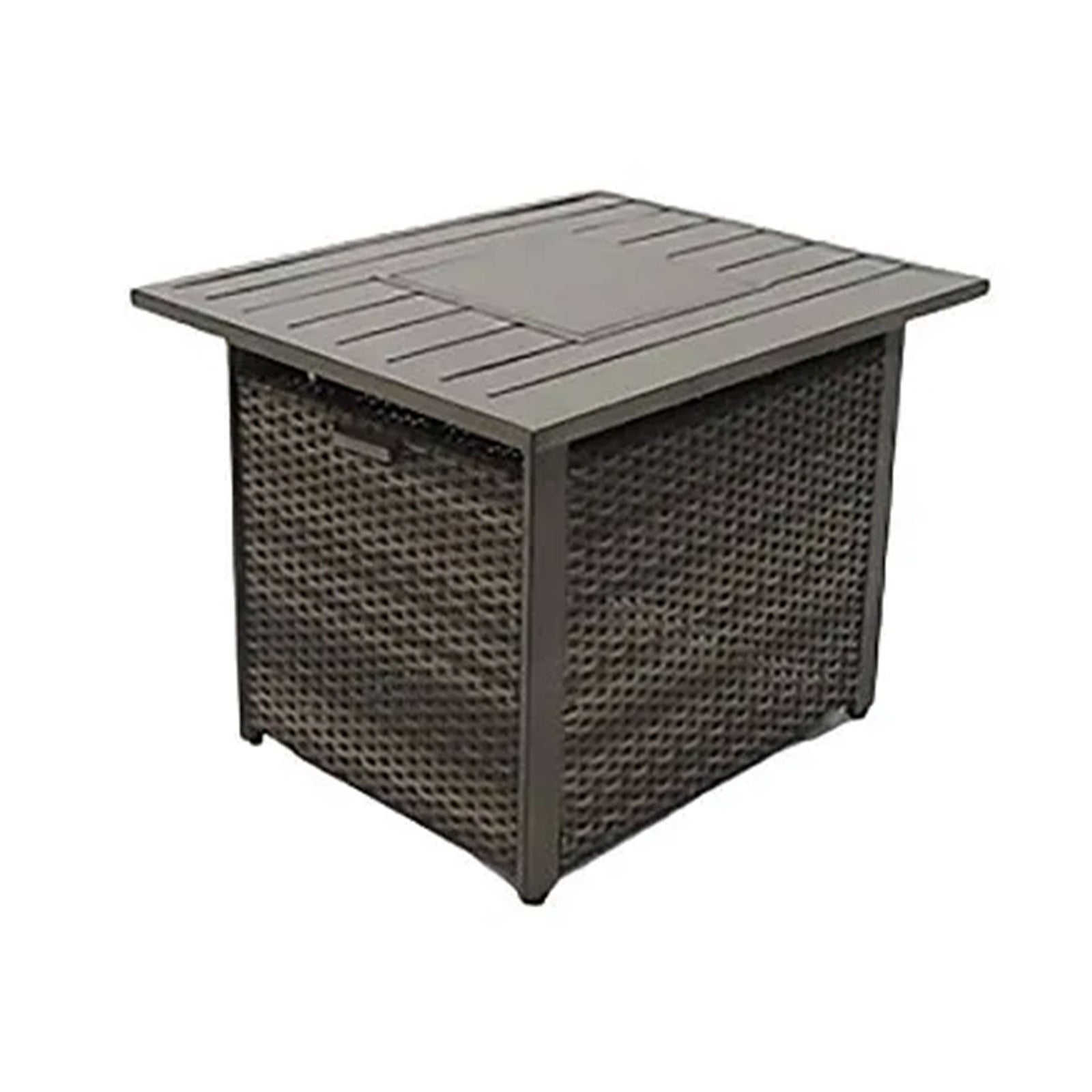 Four Seasons Courtyard 27 x 34 In Catania Slat Top Outdoor Gas Fire Pit Table - VMInnovations