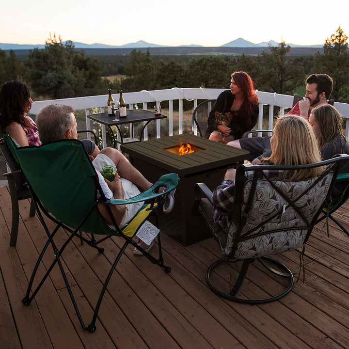 Four Seasons Courtyard 27 x 34" Catania Slat Top Outdoor Gas Fire Pit(Open Box) - VMInnovations