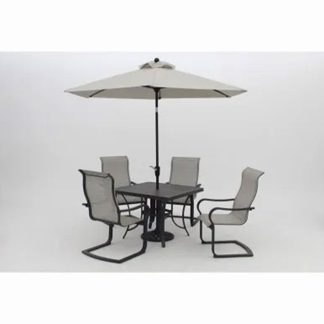 Four Seasons Palermo Market Patio Umbrella with Push Button Tilt, Gray(Open Box) - VMInnovations
