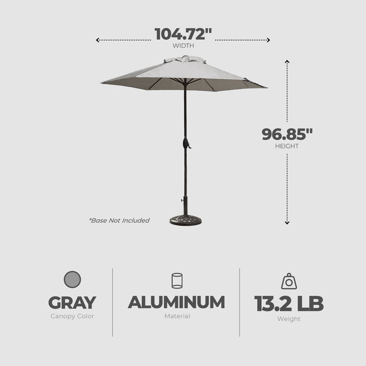 Four Seasons Courtyard Palermo Market Patio Umbrella with Push Button Tilt(Used) - VMInnovations