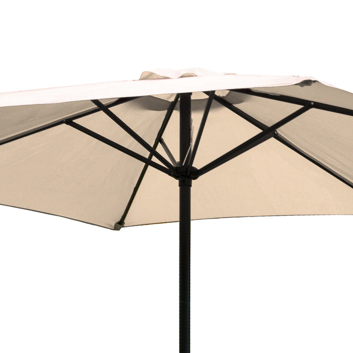 Four Seasons Courtyard 9' Naples Patio Umbrella, Natural Fabric Color (Open Box) - VMInnovations